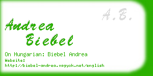 andrea biebel business card